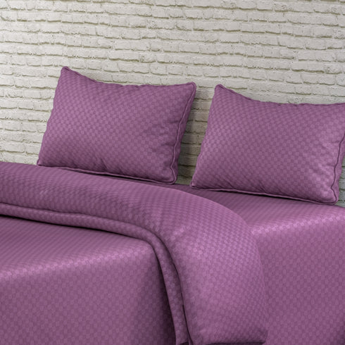 Geo Weave 300 TC 100% Cotton King Size Premium Bed Sheet Set with Pillow Covers by Florida